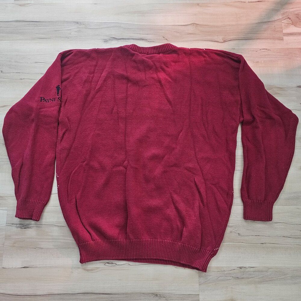 90s Vintage Payne Stewart Red Argyle Embroidered Golf Sweater Size 2XLT - Picture 4 of 9